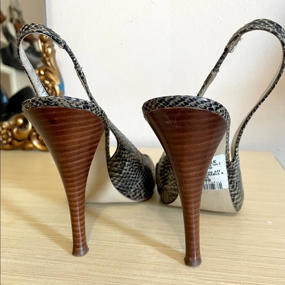 Guess Snakeskin Peep Toe Slingback’s - Picture 4 of 5